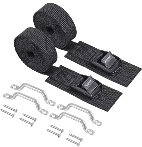 Ayaport Battery Tie Down Strap 48” Battery Box Hold Down Kit, Cooler Tie Down Kit, with Small Stainless Steel Bracket & Screws Used for RV Battery, Gas Fuel Tank, Yeti Cooler Accessories