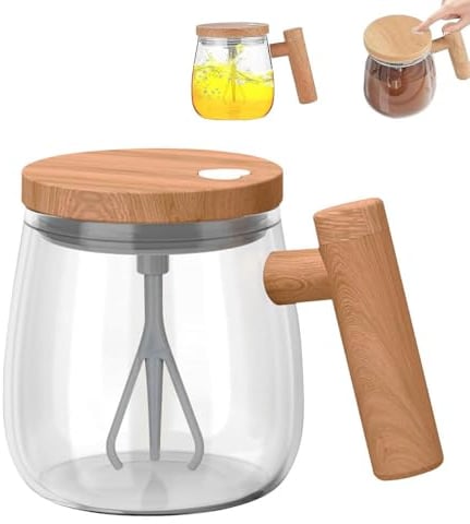 ZOYDP Taza Batidora con Tapa 400 ml, Taza Autoagitadora 7000rpm, Taza Mezcladora Electrica, Taza de Café con Agitación Automática, Taza Mezcladora para Oficina/Cocina/Viajes/Regalos/Hoga