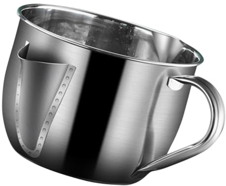 CRAFTHROU Soup Oil Separation Soup Cup Soup Pot Oil Container Grease Can Grease Filtering Pot Stainless Gravy Boat Home Oil Separator Container Grease Filtering Cup Kitchen Cookware Food Pot