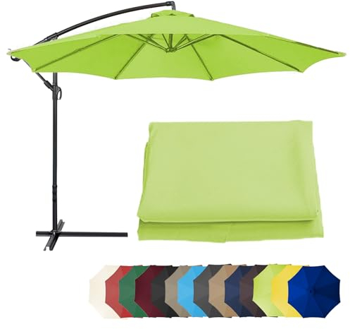 Universal-Sonnenschirm-Ersatzdach-Schirm, 2,7 M/3.0M + 6 Rippen/8 Rippen Ersatz-Sonnenschirmtuch für Terrassen-Tischschirm Baldachin Regenschirm Ersatz Stoff (nur Baldachin) ( Color : Grass green , Si