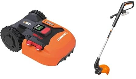 WORX - Pack Duo LANDROID - 400 m² - Robot Tondeuse connecté sans Fil Vision - WR184E + Extra [Coupe-Bordures]