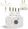 2u Ladrón enchufes Planos, 2 Puntos de Carga ladron enchufes USB y USB-C y 2 Tomas de 220V. Cabezal Giratorio 180º. Ladrón Multiple Plano Pared. Adaptador Europeo y Americano con USB y USB-C (2u)