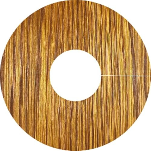 Oak Pipe Covers for Solid, Engineered Wood & Laminate Floors, 15mm Radiator Pipe Collars, Roses, Surroundings, Rings, Real Wood Oak Veneer, Slim Modern Profile, Self Adhesive (Golden Oak, x4)