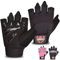 FIGHTSENSE Fitness-Handschuhe für Männer und Frauen, Gewichtheber-Handschuhe, verbesserter Grip, gepolsterte Handfläche, verstellbare Handgelenksriemen, atmungsaktive Fitnessübungen (Schwarz, S)