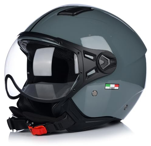 Jet Helm Mopedhelm | VITO Moda | Herren und Damen | Jethelm mit Visier | ECE 22.06 Zertifiziert | Motorradhelm (M (57-58cm))