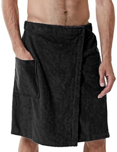 Asciugamano avvolgente da uomo ad asciugatura rapida, con tasche e chiusura, accappatoio regolabile per spiaggia e piscina