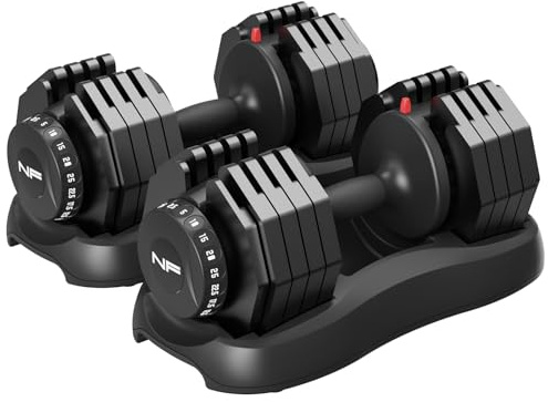 Newpower Fitness 24kg/25kg Verstellbare Hanteln, Einstellbare Platzsparende Hanteln mit Rutschfestem Griff, Workout Fitness Hantel für Körpertraining