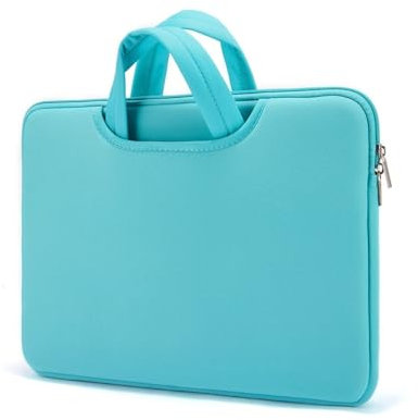 Cmis Kbei Sac d'ordinateur de 40,6 cm et 43,2 cm, poche avant pour alimenter, souris, grand espace, sac à main pour ordinateur portable, sac à main léger pour ordinateur, bleu clair, 16-17inch