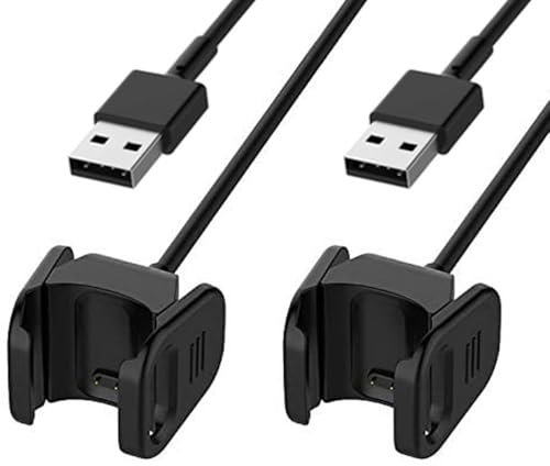 Dzxin Charger for Fitbit Charge 3/4, Replacement USB Charging Cable Clip Cord for Fitbit Charge 3/4 Fitness Activity Tracker (2-Pack, 1m/3.3ft)
