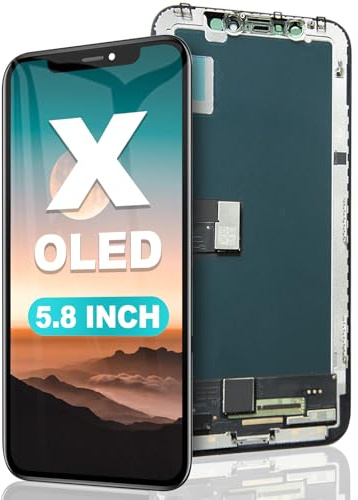 EFAITHFIX Pantalla OLED de repuesto para iPhone X (no LCD), pantalla de 5.8 pulgadas, digitalizador Full HD, marco de pantalla táctil 3D, compatible con modelos A1865, A1901, A1902 con adhesivo