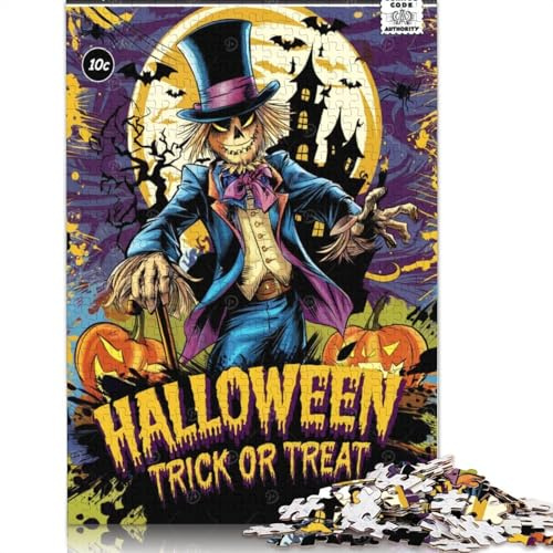 Halloween-Puzzle mit Vogelscheuche-Comic-Cover, Pappkarton, 100% recycelter Karton, Puzzle für Erwachsene und Kinder, 1000 Teile (75 x 50 cm)