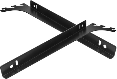 MUCKLILY Support Mural en Fer Noir pour Étagère Réglable, Facile à Installer, pour Supermarchés et Bibliothèques, Lot de 2 Pièces Robustes pour Rangement