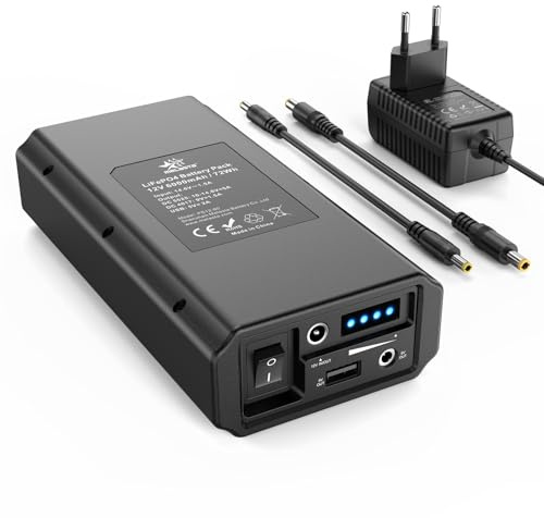 melasta 12V Powerbank 6000mAh LiFePO4 Batteria Portatile con Caricabatterie