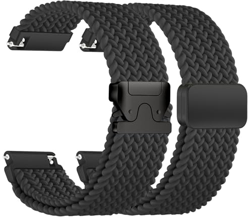 Wizvv Magnetisches Geflochtenes Armband Kompatibel mit Redmi Watch 5 Active/Lite, 2 Stück 22mm Nylon Uhrenarmband für Redmi Watch 5 Active/Lite Damen Herren
