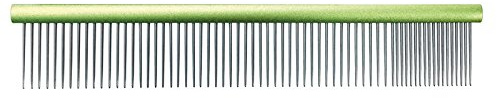 GROOM PROFESSIONAL Spectrum Aluminium Dog Comb 80/20 - Dog Grooming Comb - Long 36mm Teeth - Perfect for Long & Thick Coated Breeds - Designed to Flow Through the Coat - Lime Green, 20cm