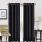 EASELAND Blackout Curtains 2 Panels Set Thermal Insulated Window Treatment Solid Eyelet Darkening Curtain for Living Room Bedroom Nursery,Black,66x90 Inches