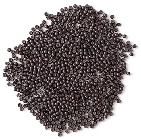 Vlasy Silicone Lined Nano Rings Beads for Nano Tip Hair Extensions Micro Nano Beads (200pcs, Brown)