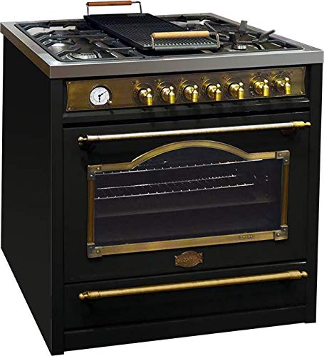 Kaiser HGE 93555 Em Gas Eléctrico Cocina 90cm/Horno Eléctrico/Estufa 115L / Placa de cocción de gas/ 4,5 Kw WOK/ 8 funciones/Autolimpiación/Gas natural y propano posibles/Calidad de lujo