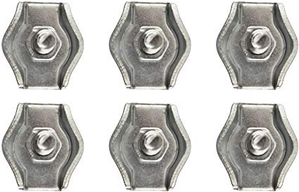 4mm Simplex Wire Rope/Cable Clamp Grips 6 Pack Zinc Plated