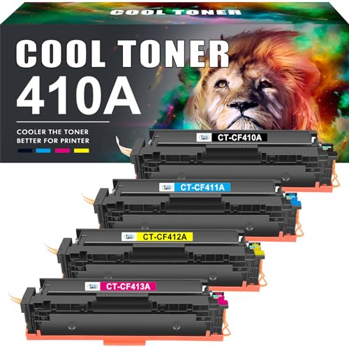 410A 410X Compatible for HP MFP M477fdw 410A Toner 4-Pack | CF410A CF410X for Color Laserjet Pro MFP M477fdw M477fdn M377dw M452nw M452dn M477fnw Black Cyan Yellow Magenta