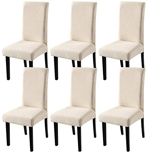 YISUN Dining Chair Covers Set of 6, Stretch Removable Washable Kitchen Chair Covers, Chair Slipcover for Hotel, Dining Room, Ceremony, Banquet Wedding Party