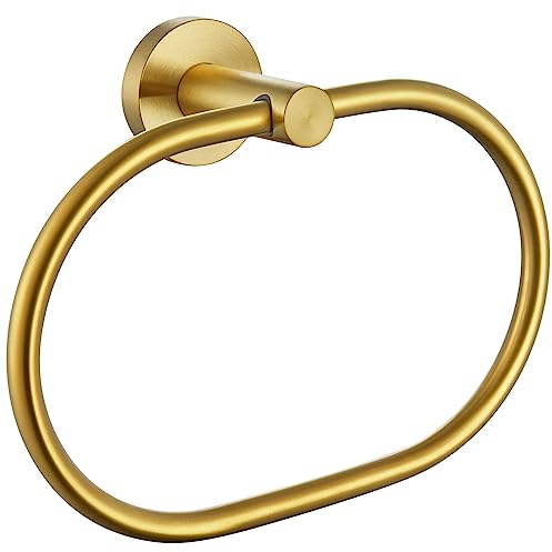 Handtuchring Gebürstet Gold, Winkel Einfach SUS 304 Edelstahl Modern Handtuchhalter Badezimmer Handtuchhalter Wandmontage