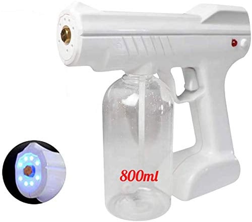 JIXIN Pulverizador eléctrico inalámbrico ULV, Desinfección portátil de Mano Máquina de atomizador de Pistola de Vapor de luz Azul Nano