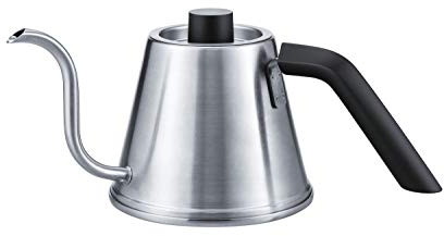 HARIO KPK-600-HSV Pour Control Kettle, Kasuya Model, capacità pratica: 20,3 fl oz (600 ml), Hairline Silver