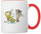 Spreadshirt Janosch Tiger und Freunde Machen Musik Tasse Zweifarbig, One size, Weiß/Rot