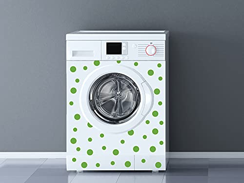 Oedim Vinilo para Lavadora Lunares Color Verde, Vinilo Decorativo para Lavadora, decoración para cocinas, Pegatina Lavadora