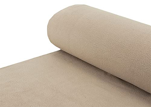 Polar Fleece Stoff Antipilling einfarbig beige - Meterware ab 25 cm x 150 cm - Stoff zum Nähen