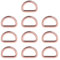 10 Stück Metall D Ring Clip, 20mm/0.8in D Ringe, Halbrund Metall Flache D Förmige Schnalle Clips Zugring für Rucksack Gürtelschnallen Taschen Gürtel Handtaschen Bastelzubehör, Karabiner (Roségold)