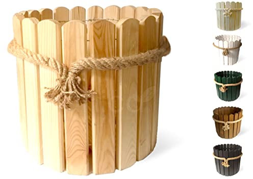 Floranica maceteros Decorativos Interior macetas de Pino Decorativas Cuerda de Yute cubremacetas Exterior Grandes 33 x 30cm Naturale