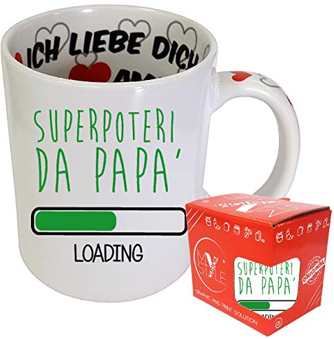 My Custom Style Tazza I Love You Ceramica#papà-SuperPoteriPapà#325ml