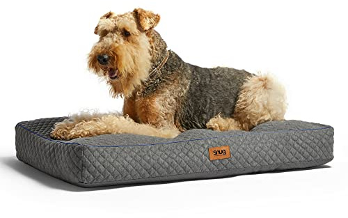 Snug Furry Friends Dog Bed - Super Soft, Cosy and Comfortable Cat Dog Pet Bed Pillow Mattress Sofa with Non-Slip Base and Machine Washable Cover - Extra Large - 120 x 80 x 11cm, Grey