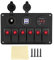 Pannello Interruttori, 12V 24V 6 Gang Car Boat Marine LED Rocker Switch Panel Dual USB Voltmetro Accendisigari(Rosso)