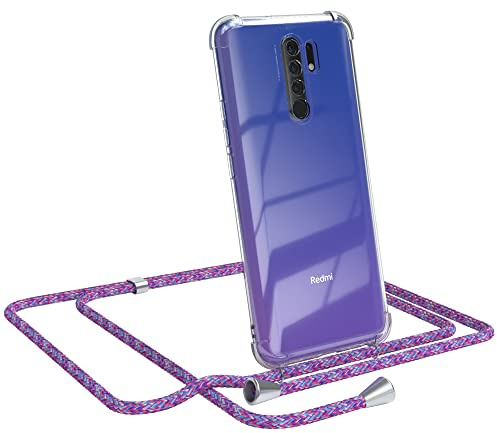 EAZY CASE Handykette kompatibel mit Xiaomi Redmi 9 / Redmi 9 Prime Handyhülle mit Umhängeband, Handykordel mit Schutzhülle, Silikonhülle, Hülle, Stylische Kette für Smartphone, Unicorn