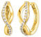 Engelsrufer Damen Creole Paradise aus vergoldetem Sterling Silber, besetzt mit 30 Zirkonia Steinen, Clipverschluss, nickelfrei, 16,5 mm, ERE-PARADISE-ZI-G-CR