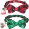 2 Stück Weihnachte-Katzenhalsband mit Glocke Verstellbar Schleife Katzenhalsband Soft Katzen Halsband Weihnachten Schneemann Weihnachtsbaum Anhänger Katze Weihnachten Kostüm Collar