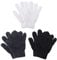 Geyoga 3 Paar Kinder Strickhandschuhe Winter Warme Vollfinger Handschuhe (Dunkelgrau, Schwarz, Weiß, M)