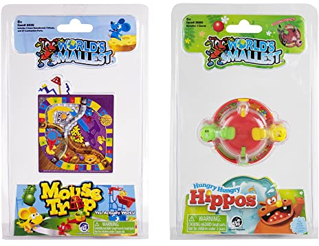 World's Smallest Games Bundle Set of 2 - Mouse Trap and Hungry Hungry Hippos