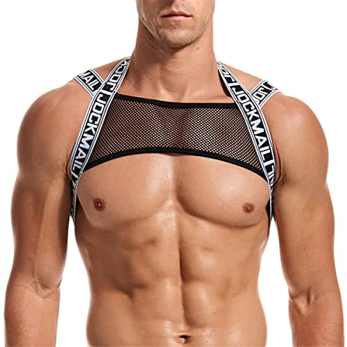 JOCKMAIL Mens Fitness Crop Top Body Chest Sports Shoulder Straps Muscle Exercise Tops Harness Shoulder Bandage