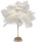 Topiky Feder Tischlampe, Nebentischlampe, Moderne Elegante Tischleuchte, Schreibtisch Nachtlicht, Straußenfeder mit Berührungsschalter, 3 Farben Dimmung, Metallsockel, Geschenke