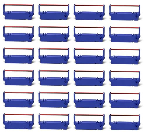 Cosob 24 Stück kompatibles Farbband-Ersatz für Star Farbband SP700 SP-700 RC700 RC-700 Verwendung mit SP700BR RC700BR SP712 SP712R SP717 SP742R SP747 SP740 Drucker (Schwarz) und rot