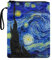 Poceacles Van Gogh Buchhülle mit Sternennacht-Muster, Buchhülle für Buchliebhaber, Hardcover, Taschenbuch, Reißverschluss, Tasche für Damen und Herren