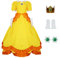 AYYOHON Prinzessinnenkleid für Damen, Halloween, Prinzessin, Cosplay, Kostüm, Krone, Ohrringe, Handschuhe, Set, Erwachsenenkostüm, Größe M