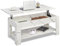 Blisswood Coffee Table With Storage, Lift Up Coffee Table For Living Room, Wooden Coffee Tables With 1 Shelf Large Hidden Storage Lift-Top Sofa End Tea Table White Marble 120x60x(49.5-62.5) H cm
