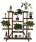 Abician Étagère à Fleurs en Bois Porte-plantes à Roulettes Support de Pots avec 9 Tablettes Présentoir Intérieur Extérieur, Pour Jardin Balcon Salon 124,5 × 33 × 120 cm Couleur du bois