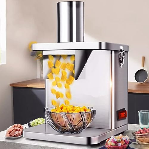 TAHALI Electric Vegetable Dicer, Commercial 250W Vegetable Chopper Dicer Shredder Automatic Onion Potato Cutter Food Processor Fruit Cutting Machine