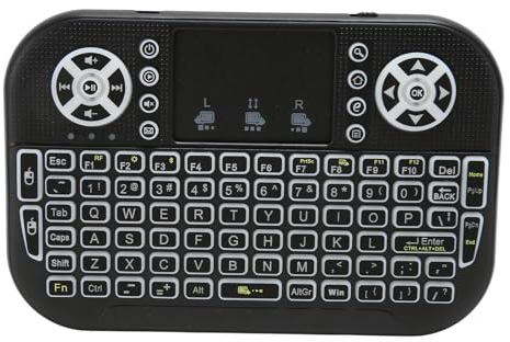 Sxhlseller Mini Tastiera BT con Touchpad Wireless, Supporto Tastiera Portatile Wireless Ricaricabile Multitouch RF da 2,4 GHz per PC Tablet Laptop (Nero)